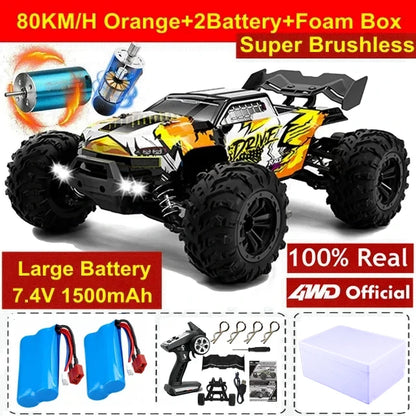 4WD 1:16 80KM/H Super Brushless 50KM/H Brushed RC Car 4x4 Off Road Remote Control High Speed Drift Racing Truck Buggy Toy Gift