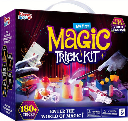 JOYFY 180+ Magic Set My First Magic Trick Kit Amazing Magician Toy with Step-by-Step Video Lessons for Kids Birhtyday Gift