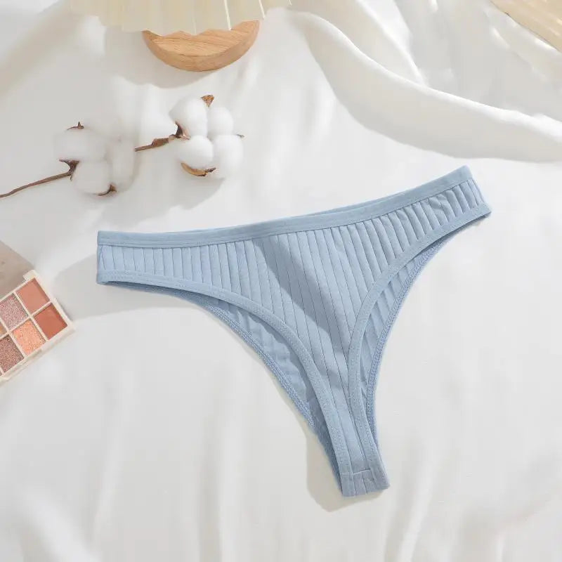 8Pcs/Set Cotton Seamless Thongs For Women Sexy Low Rise Solid Color Breathable Pantys Female Comfortable Soft G-String Underpant
