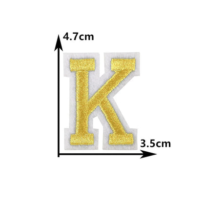26 English gold letters Hot-melt adhesive ironing embroidery Patch DIY sewing decorative clothes patch