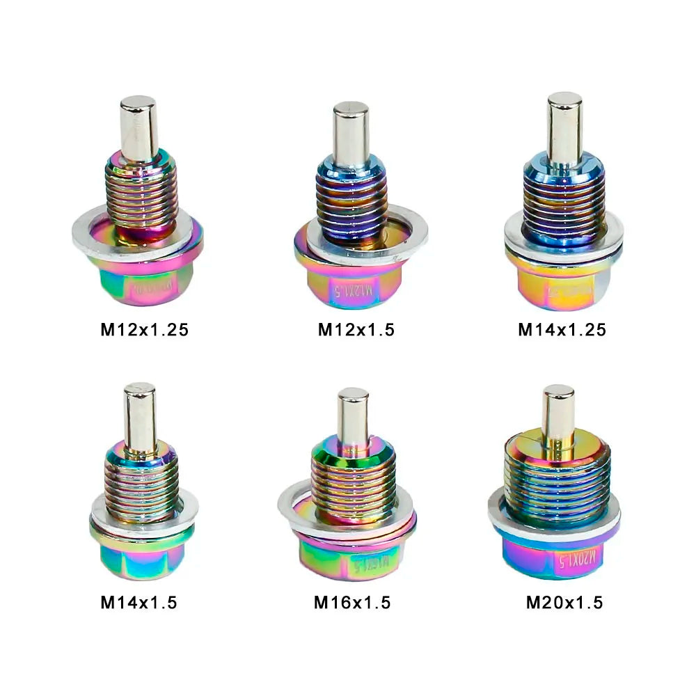 M12 M14 M16 M20*1.5 / 1.25 Neo Chrome Aluminum Magnetic Oil Drain Bolt Oil Sump drain plug nut Oil Drain Plug Magnetic