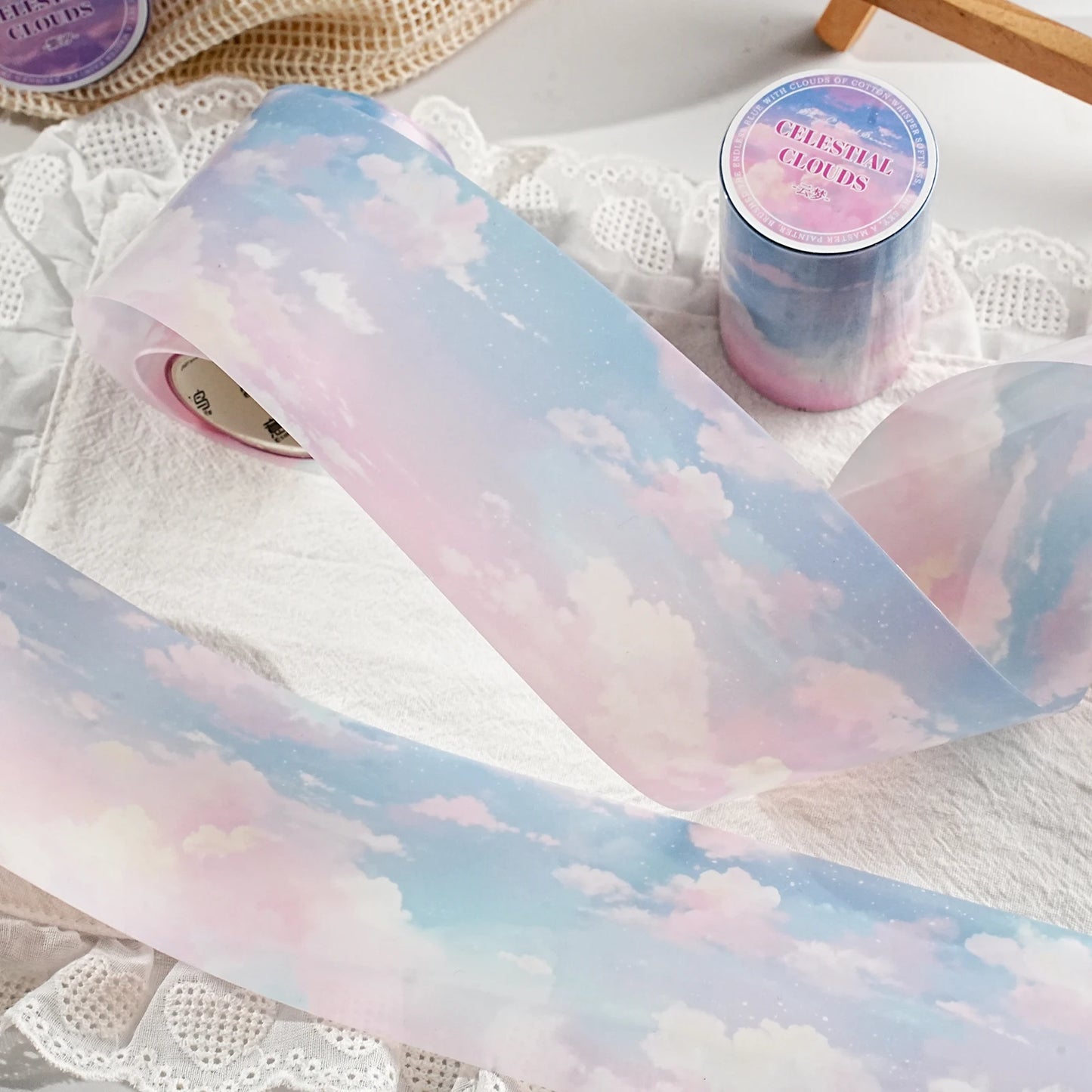 60mm X 2m Colorful Clouds Washi Tape for DIY Scrapbooking Planner Diary Aesthetic Masking Tape Stationery Office Supplies