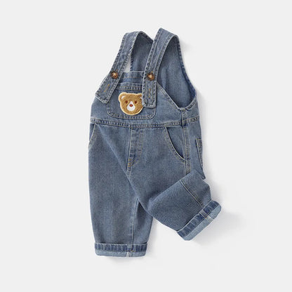 Soft Cotton Baby Boys Overalls Spring Autumn Kids Cartoon Long Pants Casual Girls Jumpsuits Children Clothes Suspender Trousers