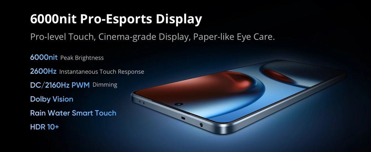 realme GT 7 5G Smartphone, European Version, MTK Dimensity 9400e, 6000nits Pro-Esports Display, 7000mAh Battery, 120W Ultra Charge