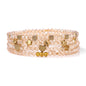 4Pcs/set Shinning Crystal Beads Elastic Bracelet Bohemian Faceted Colorful Crystal Glass Beaded Bracelet Bangles Set For Women