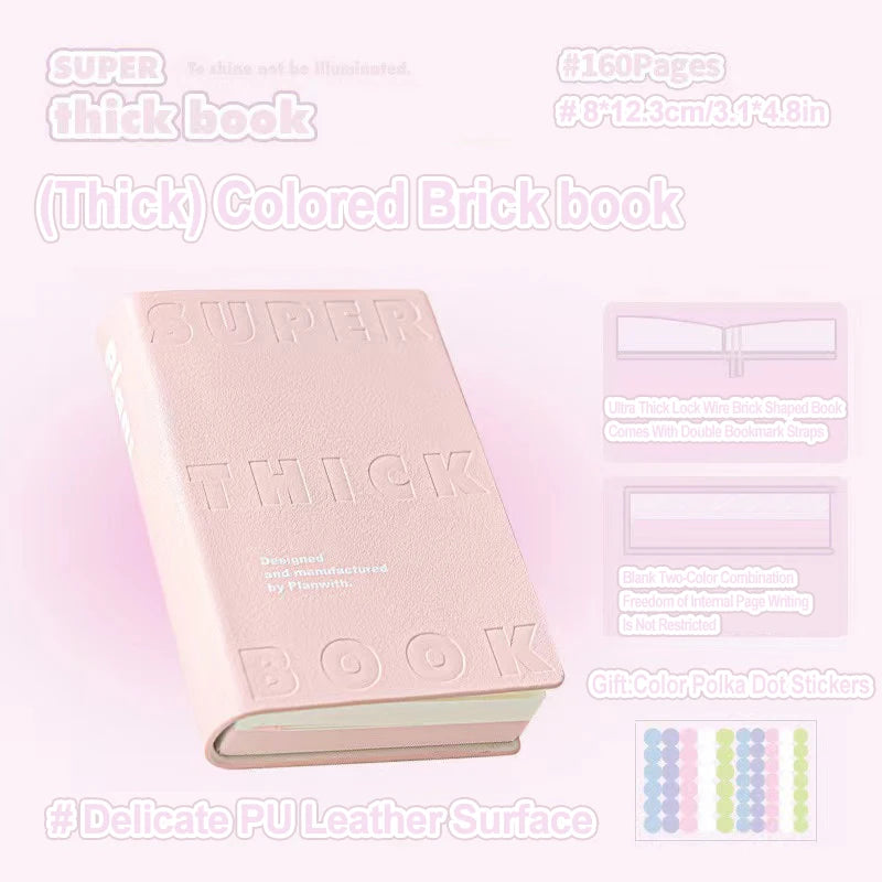 Notebook Color Brick Notebook High Appearance Thickened Portable Handbook Student Specific Mini Pocket Small Notebook Blank Note