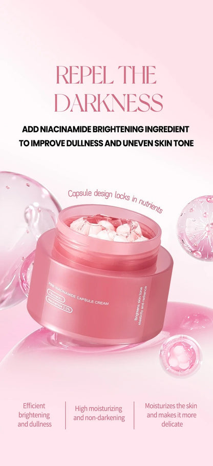 Korean PDRN Pink Collagen Capsule Cream with Niacinamide Cream for Uneven Skin Tone Lightweight Face Moisturizer Non Greasy care