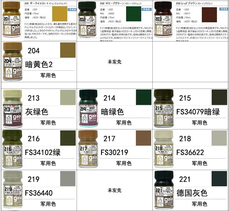 Gaia Model fluorescence specific paint G101-G110 Transparent Fluorescent color system Japan Gunpla Plastic Military