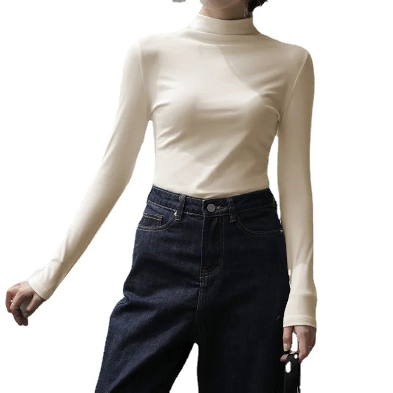 Autumn Long Sleeve Turtleneck Tops Slim Knitted Bottoming T Shirt Korean Fashion Sweater Harajuku Pullover Women Clothing Jumper