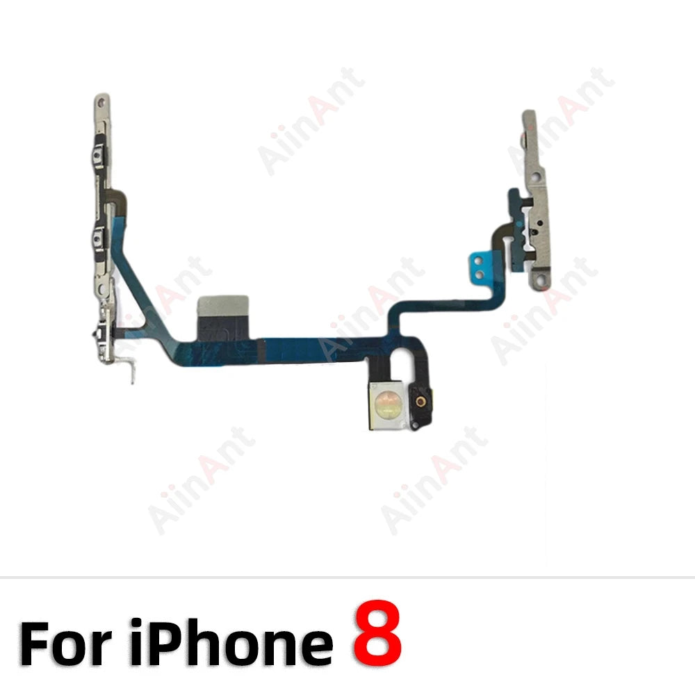 AiinAnt FlashLight Buttons Volume Power Flex Cable For iPhone 11 Pro X XR Xs Max 5s SE 6s 7 8 Plus SE 2 3 2020 2022 Repair Parts