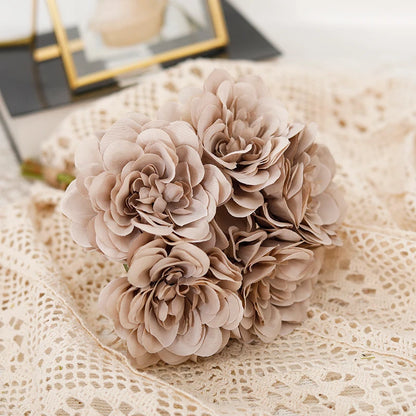 5pcs Beautiful Artificial Peony Flowers High Quality White Bouquet Wedding Home Table Decor Fake Flowers Christmas Arrangement