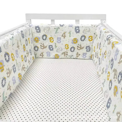 Nordic Stars Baby Bed Thicken Bumpers Zipper Design One-piece Crib Around Cushion Cot Protector Pillows 200*30 CM