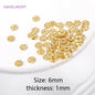 Jewelry Making Beads,18K Gold Plated Wave Thin Spacer Beads,Brass Round Thin Beads DIY Bracelet Necklace Making Accessories