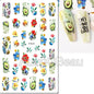 3d Nails Art Decals Spring Fruits Pink Full Tips Peony Magnolia Flowers Adhesive Sliders Stickers Decoration For Nails Manicure