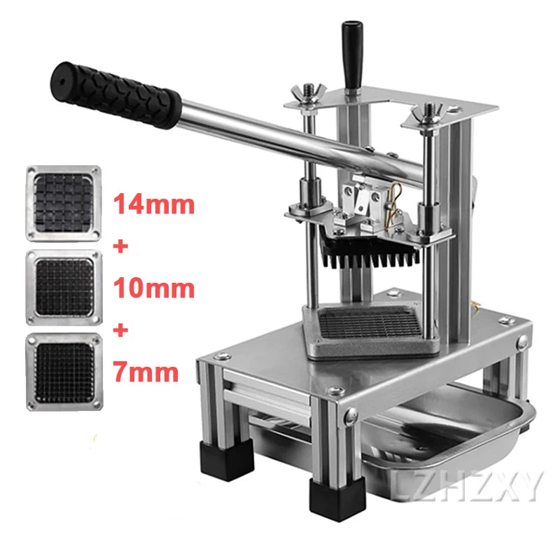 French Fries Cutter Commercial Vegetable Fruit Slicer Dicer With 3 Stainless Steel Blades Potatoes Carrots Cucumbers