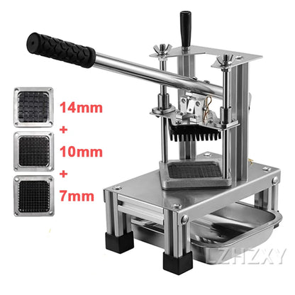 French Fries Cutter Commercial Vegetable Fruit Slicer Dicer With 3 Stainless Steel Blades Potatoes Carrots Cucumbers