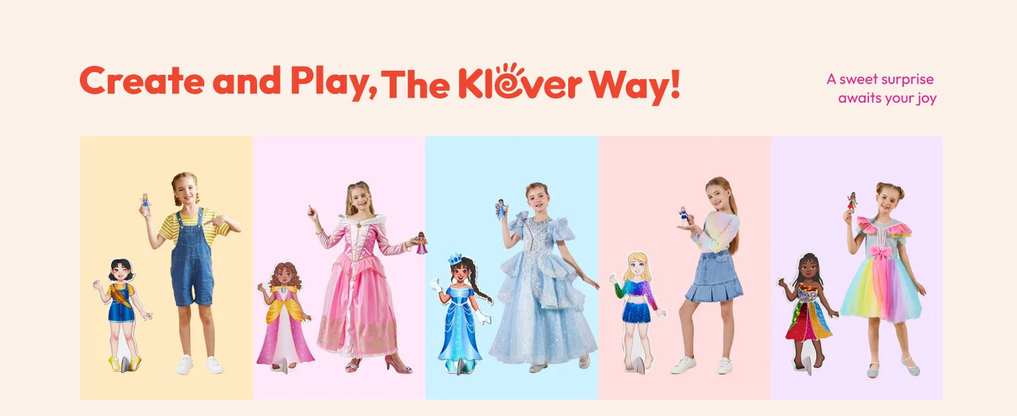 Joyfy Foil Magnet Dress-Up Kit 2-in-1 Fashion DIY Craft for Kids Paper Dolls Travel Activity Birthday Gifts with Display Box