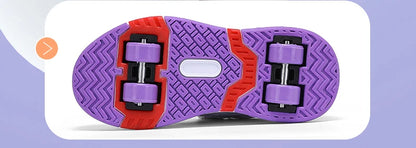 Roller Skate Shoes Kids Sneakers With Wheels Children Roller Skates Fashion Outdoor Sports Shoes Girls Boys Gifts Breathable New