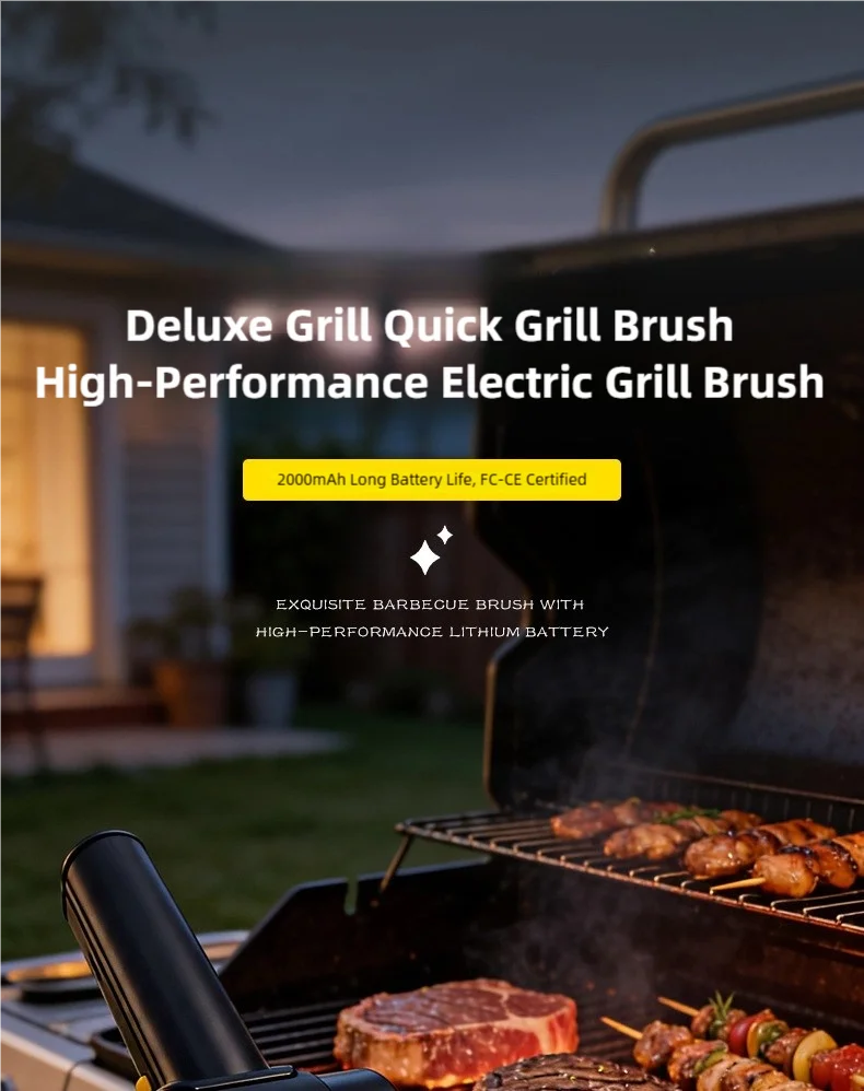 TINSOL Electric Stainless Steel BBQ Brush Rechargeable Wireless Cleaning Brush Outdoor Cleaning Brush Grill Brush