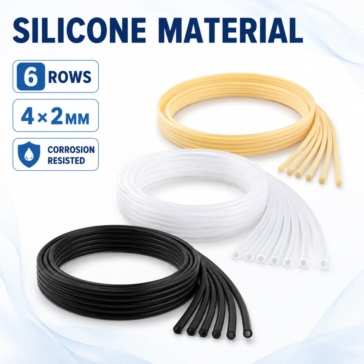 DTF UV Inkjet Printer Ink Tube 4*2mm 6 Rows CISS System Soft Pipe Silicone Corrosion Resisted Material Flexible Ink Hose Pipe
