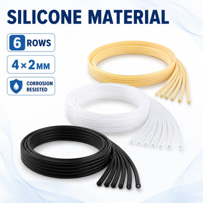 DTF UV Inkjet Printer Ink Tube 4*2mm 6 Rows CISS System Soft Pipe Silicone Corrosion Resisted Material Flexible Ink Hose Pipe