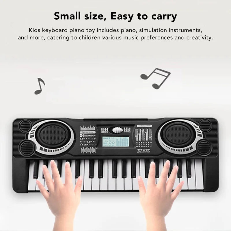 Kids Keyboard Piano Toy Realistic 37 Key Multi Functional Interactive Kids Piano Musical Instrument Type 1