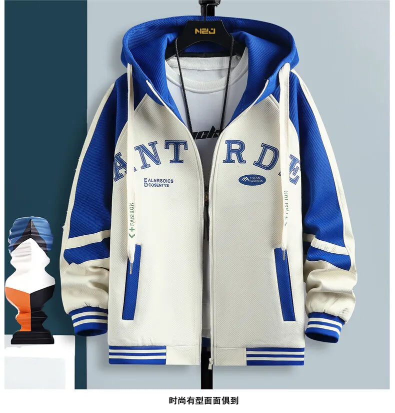 High Quality Running 2 Piece Set Hooded Jacket+Sweatpants Cardigan Long Sleeve Casual Tracksuit Men Sport Brand Clothing Suit