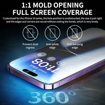 2-4PCS Full Cover Tempered Glass Screen Protector For iPhone17 15 14 13 12 Pro Max Protection Glass For iPhone 13 14 16 Pro Max