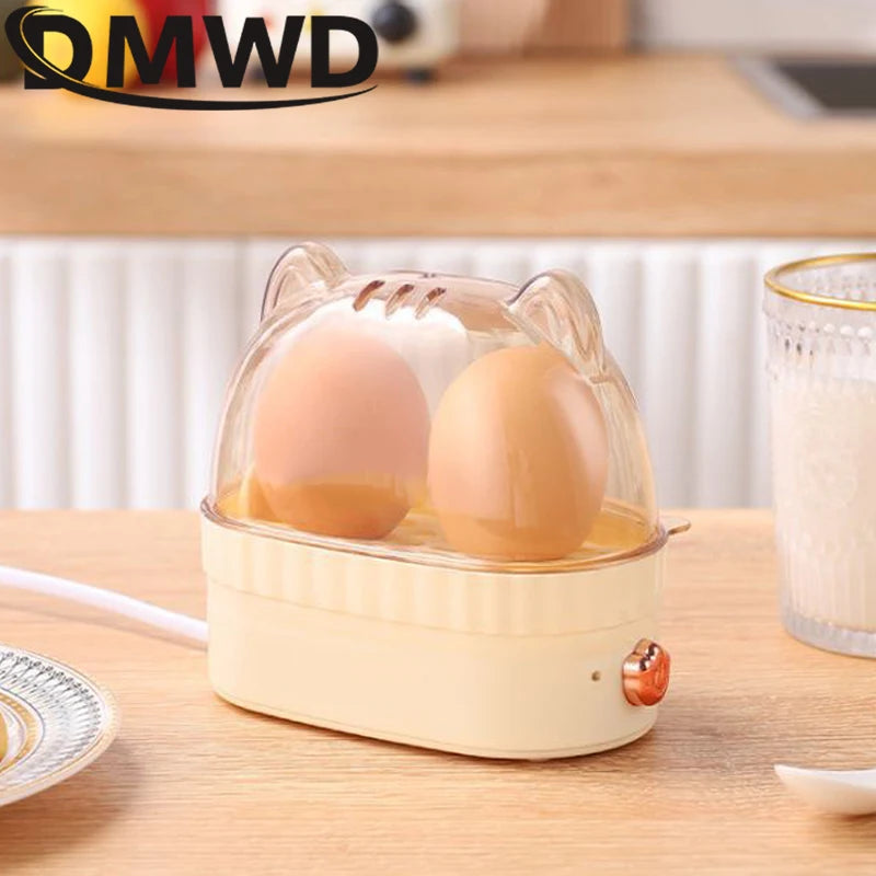 DMWD 120W Electric Egg Boiler Poacher Automatic Power Off Mini Breakfast Machine Egg Cookers 2 Eggs Portable Food Steamer 220V