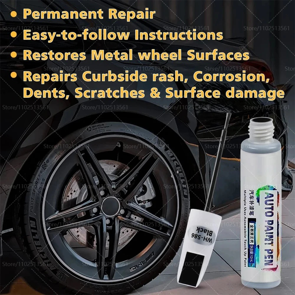 Gloss Black Rim Touch Up Paint Wheel Repair Kit, Quick And Easy Wheel Scratch Repair, Rim Paint For Car Wheel Repair grey Silver