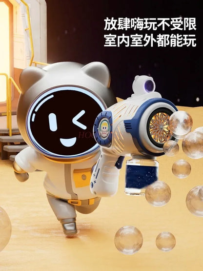 Children's Bubble Blowing Machine 2023 New Online Popular Popular Full Automatic Electric Gun Male and Female Toys
