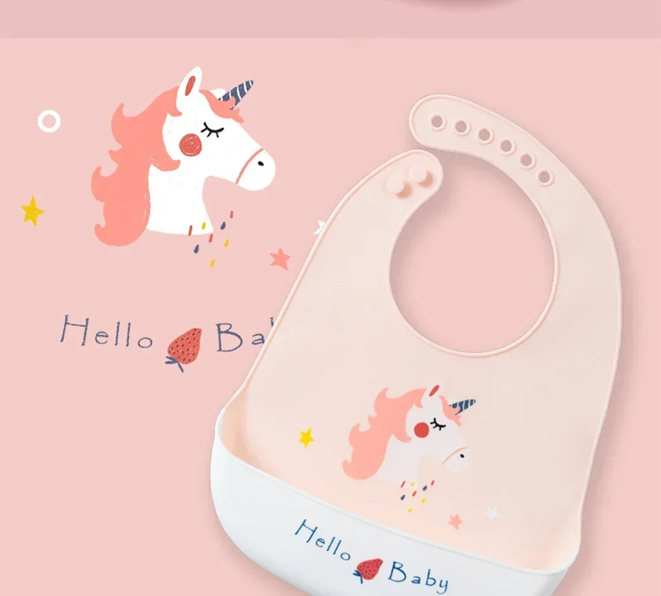 Soft Silicone Baby Bibs Boys Girls Stuff Waterproof Bib Feeding Infant Newborn Cartoon Aprons Toddlers Bibs Burp Cloths Bandana