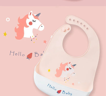 Soft Silicone Baby Bibs Boys Girls Stuff Waterproof Bib Feeding Infant Newborn Cartoon Aprons Toddlers Bibs Burp Cloths Bandana