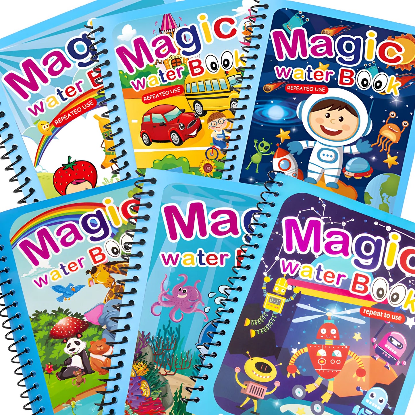 Water Coloring Books,9/18 Pack,Paint with Water Books, Educational Learning Doodle,Reusable No-Mess Art Book Travel Holiday Gift