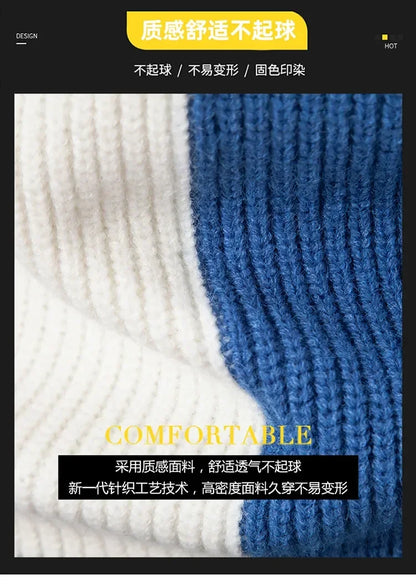 New Autumn and Winter Casual Warm Neck Sweater Knit Pullover Tops  Man Clothes