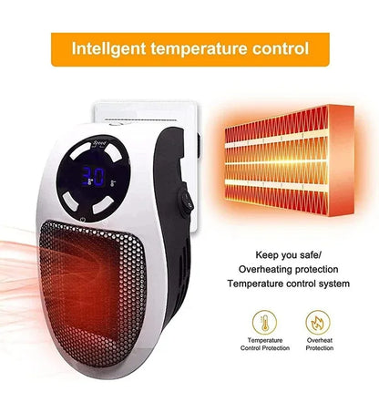 500W Electric Heater Wall-mounted Warm Air Blower Mini Hot Air Blower Plug-in Radiator With Remote Control Electric Hot Fan