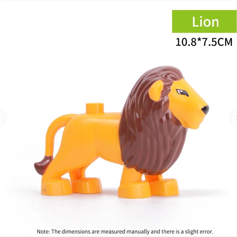 Building Block Toy Animal Series: Black Cat Dog Lion Tiger Elephant Children's Party Zoo Parent-child Interactive Holiday Gift
