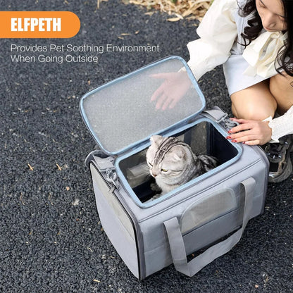 Storage Bags Pet Dogs Trolley Foldable Dogs Backpack Transport Box for Oxford Fabric Dogs Carts with 4 Wheels Transport Bag with Rollers and Safety Belt for Travel