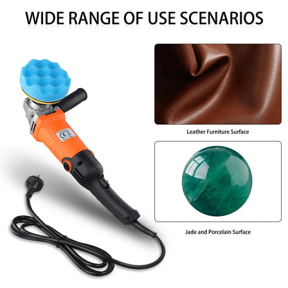 Podofo 8800RPM  Rotary Car Buffer Polisher Waxer 1200W Car Polisher with 14 Sponge Wheels Detachable Handle Perfect for Boat Car Polishing and Waxing