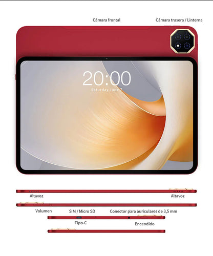 Teclast T65 Plus, 13.4" Tablet, 120Hz Maximum Display, Android 15, Max. 20GB RAM+256GB ROM, Helio G99, 8 cores, 1920x1200, 4G networks and calls, dual SIM card slots, 5G WiFi, GPS, 13MP+8MP