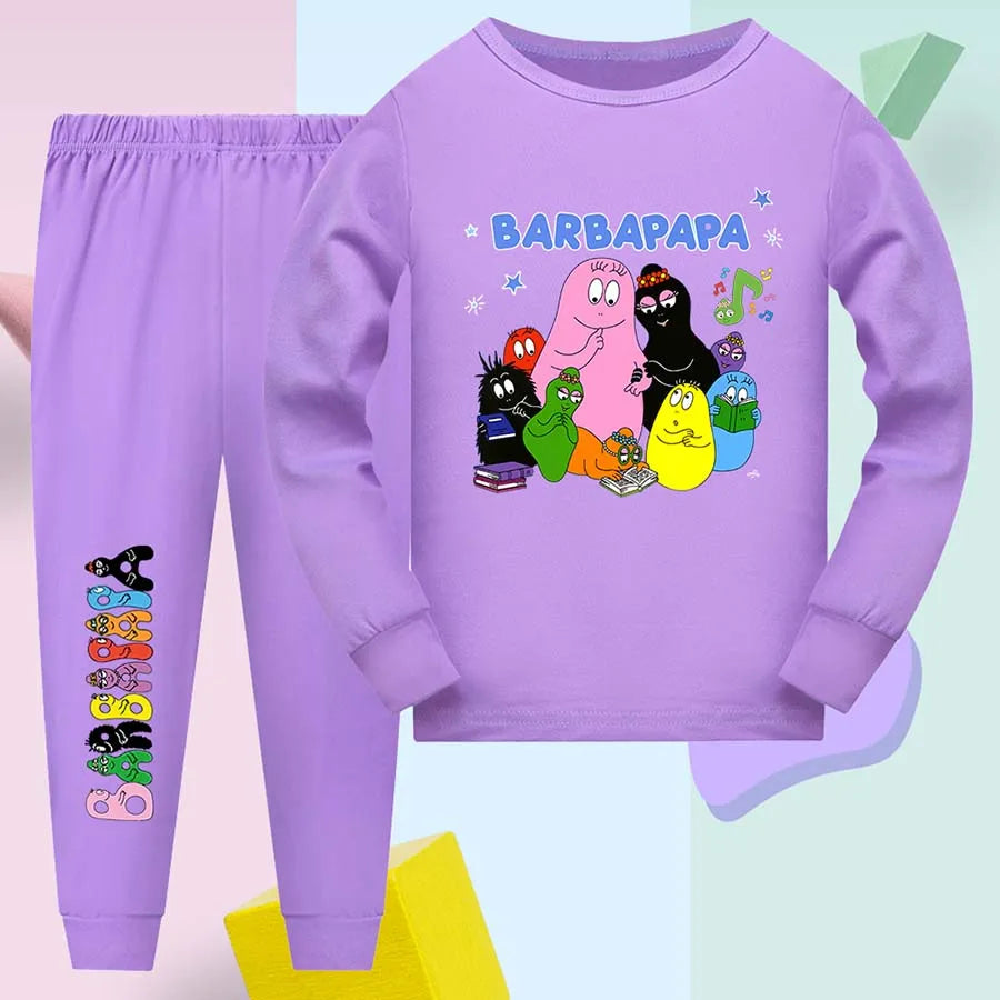 barbapapa Children's Suit for Girls Children's Clothing Girl Child Tracksuit Pajamas Kids Football Kits Korean Popular Clothes