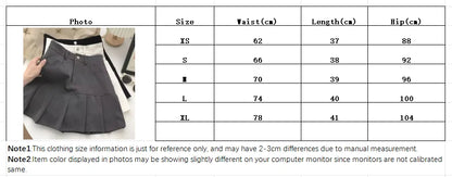 Y2K Vintage High Waist Pleated Skirt Women College Style Uniforms Safety Pants Mini Skirts Woman Korean Street Slim A-Line Skirt