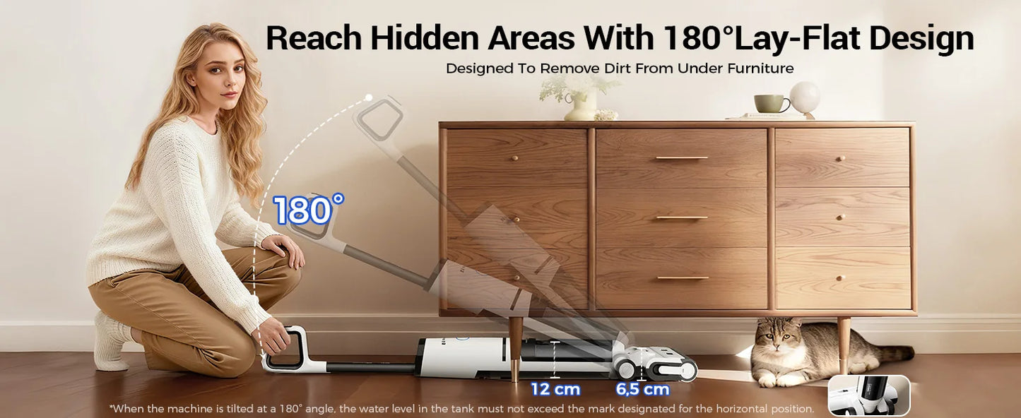 Redkey W15 Pro 3-in-1 Cordless Wet Dry Vacuum Cleaner Self-Cleaning 55°C Drying 180° Lay-Flat Dual-Sided Edge Cleaning 22kPa