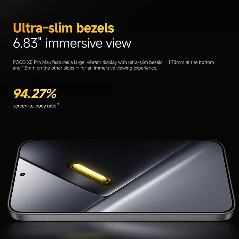 POCO X8 Pro MAX 5G 8GB 12GB 256GB 512GB NFC Smartphone 6.83" Dimensity 9500s, 8500mAh battery