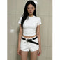White Slim Fit Denim Super Shorts Women's American Style Hot Girl Slimming Versatile Low Waist Elastic Cotton Stretchy Hot Pants