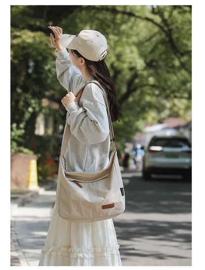 Japanese Women Men Shoulder Crossbody Bag Large Canvas Messenger Bags for Student 2024 Brand Book Bags Female Handbag Satchels