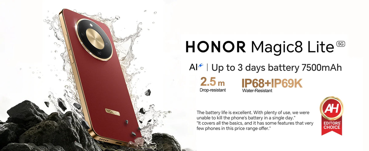 2026 New HONOR Magic8 Lite EU Version 5g Android Smartphone Mobile Phones amoed sbapdragon 6 Gen 4 7500mAh 108MP OIS AI Camera