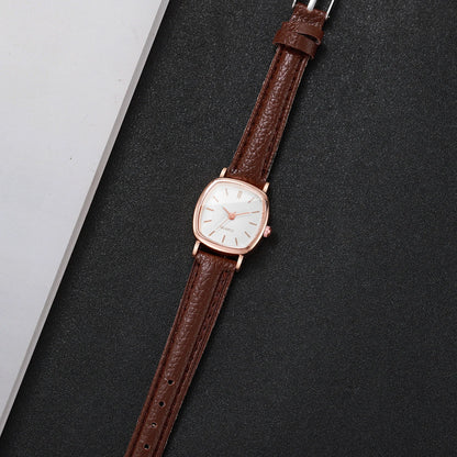 Fashion Small Dial Women Quartz Watch Ladies Simple Leather Band Wristwatches（Without Box）