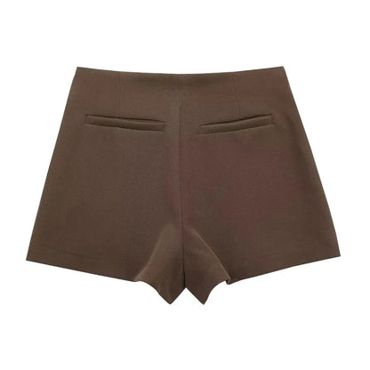 MUJER 2025 Black Mini Skirt Shorts Woman Fashion Asymmetric Skort For Women High Waist Short Skirts Woman Summer Casual Shorts