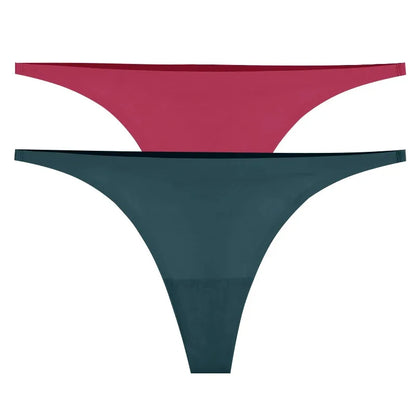 1-6pcs Seamless Panties Ice Silk Seamless Panties For Women Soft Thin Thongs Woman Satin Underwear Female Bikini String Panties
